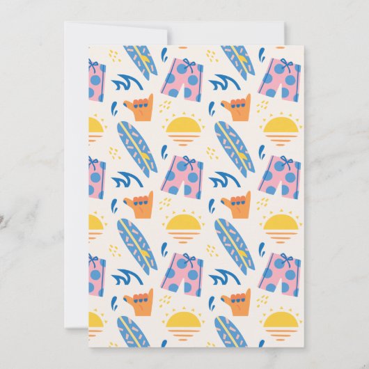 Uitnodiging strandfeest | Uitnodiging voor zon- en (Achterkant)