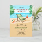 Uitnodiging strandpensioenfeest (Staand voorkant)