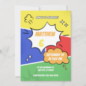 Uitnodiging - Stripboekstijl - Pas naam leeftijd a (Voorkant)