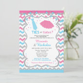 Uitnodiging/Stropdas voor genderonderzoek of tutus Kaart (Staand voorkant)