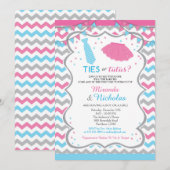 Uitnodiging/Stropdas voor genderonderzoek of tutus Kaart (Voorkant / Achterkant)