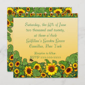 Uitnodiging Sunflower Scroll Handfasting (Voorkant / Achterkant)