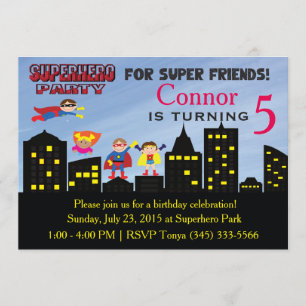 Uitnodiging Super Hero Party