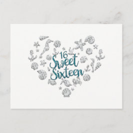 Uitnodiging SWEET 16 Beach Party Save the Date