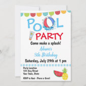 Uitnodiging Swim Birthday (Voorkant)