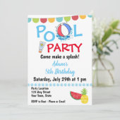 Uitnodiging Swim Birthday (Staand voorkant)