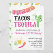 Uitnodiging Tacos en Tequila Verjaardagsfeest (Voorkant / Achterkant)