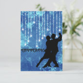 Uitnodiging Tango Flamenco Latijn Dance Blue (Staand voorkant)