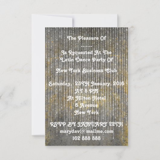 Uitnodiging Tango Flamenco, Latijnse Dance (Achterkant)