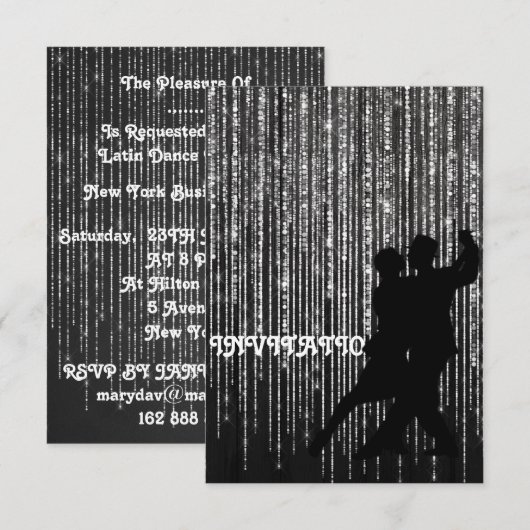 Uitnodiging Tango Flamenco, Latijnse Dance (Voorkant / Achterkant)