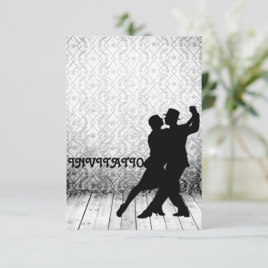 Uitnodiging Tango Flamenco, Latijnse Dance (Staand voorkant)