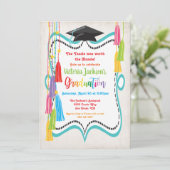 Uitnodiging Tassle Graduation Party (Staand voorkant)