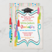 Uitnodiging Tassle Graduation Party (Voorkant / Achterkant)