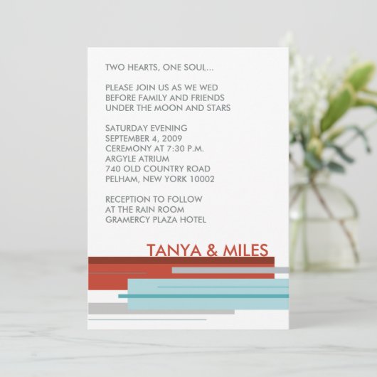 Uitnodiging te Praag:  Modern Red (Staand voorkant)