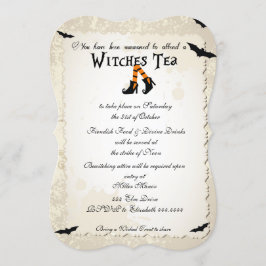 Uitnodiging Tea Party van Halloween Witchs