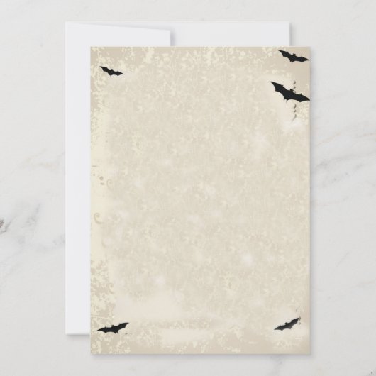 Uitnodiging Tea Party van Halloween Witchs (Achterkant)