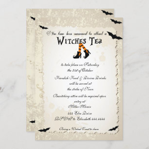 Uitnodiging Tea Party van Halloween Witchs