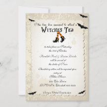 Uitnodiging Tea Party van Halloween Witchs