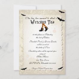 Uitnodiging Tea Party van Halloween Witchs