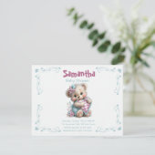 Uitnodiging Teddybeer Babyshower (Staand voorkant)