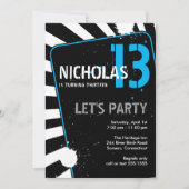 Uitnodiging Teen Boy Party | Blauw (Voorkant)