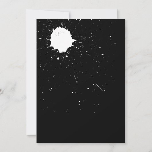 Uitnodiging Teen Boy Party | Zwart, wit en rood (Achterkant)