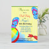 uitnodiging teenslippers Birthday (Staand voorkant)