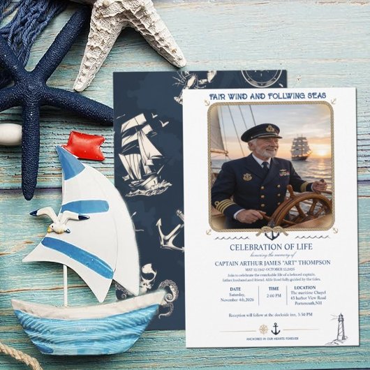 Uitnodiging template Captain Funeral