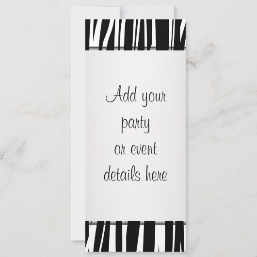 Uitnodiging template Roze zebra feestje (Achterkant)