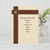 Uitnodiging template Schotse ruit heren (Staand voorkant)