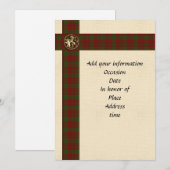 Uitnodiging template Schotse ruit heren (Voorkant / Achterkant)