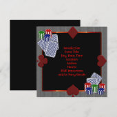 Uitnodiging template voor pokerfeestje (Voorkant / Achterkant)