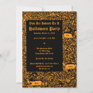 Uitnodiging template voor vleermuizen uilen Hallow