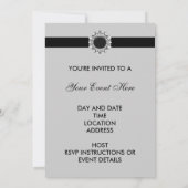 Uitnodiging template zwarte damast voor elke geleg (Achterkant)