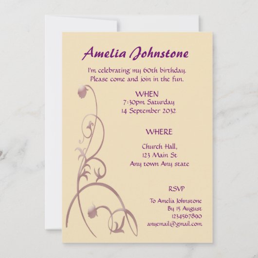 Uitnodiging templates voor feesten (Achterkant)