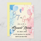 Uitnodiging Templates voor Geslacht Reveal Feestje (Voorkant / Achterkant)