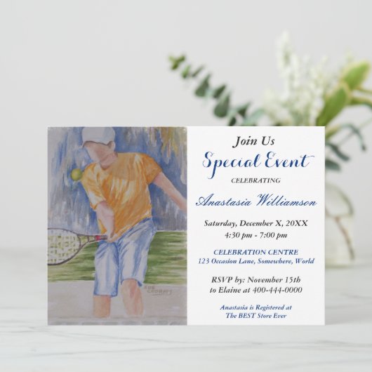 UITNODIGING TENNISPARTY EVENEMENT (Staand voorkant)