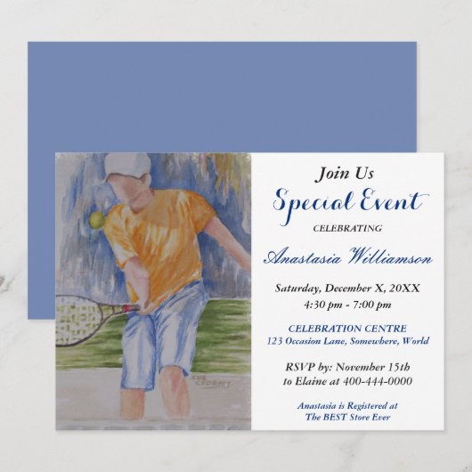 UITNODIGING TENNISPARTY EVENEMENT (Voorkant / Achterkant)