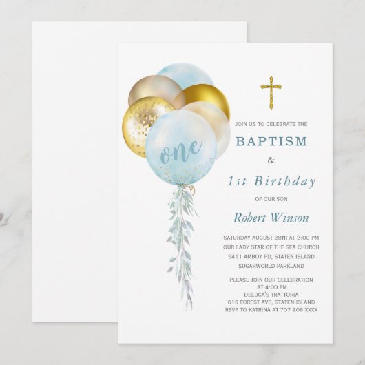 uitnodiging ter gelegenheid van de geboorte en de  (Voorkant / Achterkant)