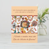 Uitnodiging Thanksgiving-diner Familietafel (Staand voorkant)
