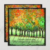 Uitnodiging - Thanksgiving diner - Herfst bomen (Voorkant / Achterkant)