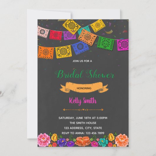 Uitnodiging themagepartij Fiesta (Voorkant)