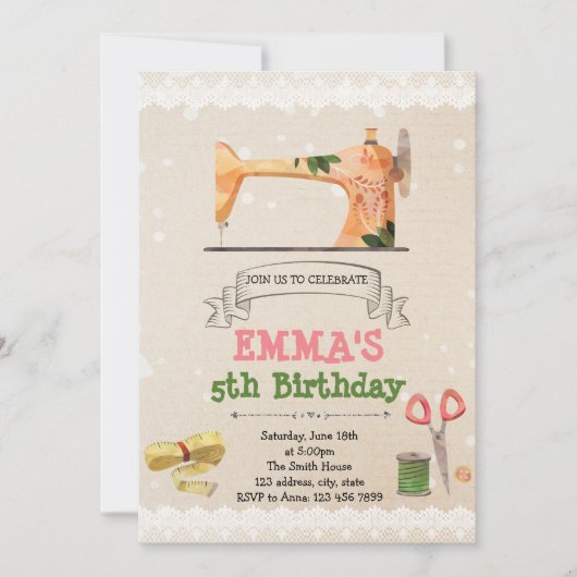 Uitnodiging themagepartij voor spoelen (Voorkant)