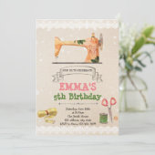 Uitnodiging themagepartij voor spoelen (Staand voorkant)