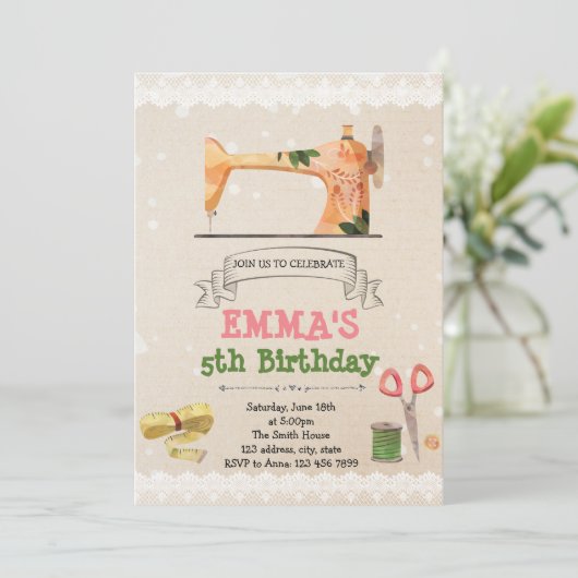 Uitnodiging themagepartij voor spoelen (Staand voorkant)