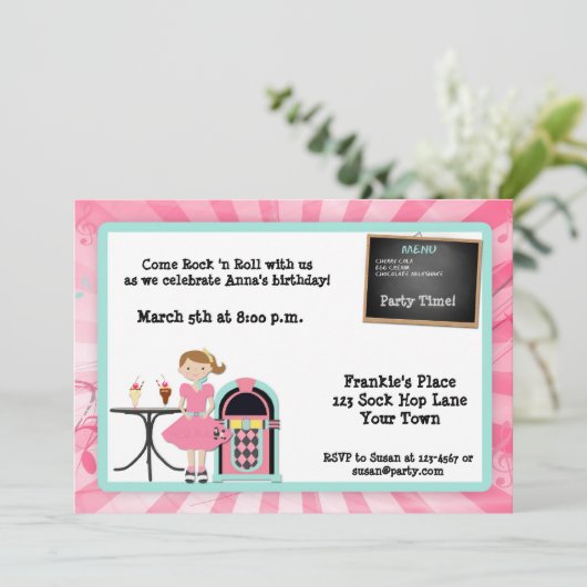 Uitnodiging themapartij 50 (Staand voorkant)