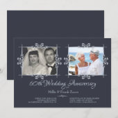 Uitnodiging "Then and Now"-fotoverjaardag (Voorkant / Achterkant)