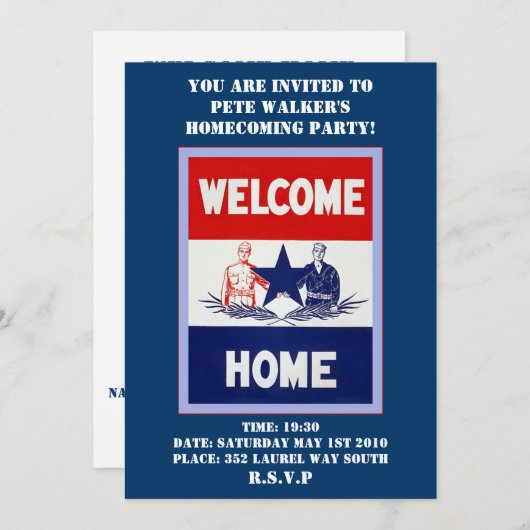 Uitnodiging thuispartij (Voorkant / Achterkant)