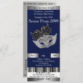 Uitnodiging Ticket Prom Trend, Masquerade, makkeli (Voorkant / Achterkant)