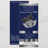 Uitnodiging Ticket Prom Trend, Masquerade, makkeli (Voorkant / Achterkant)